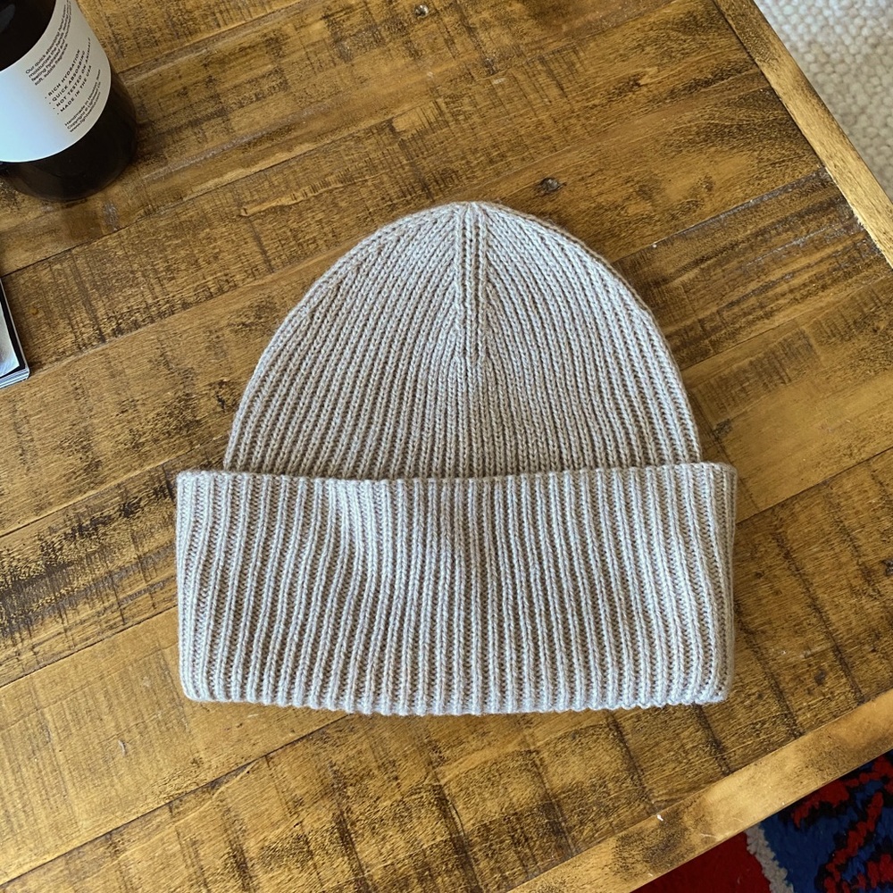 Aqua ribbed knit beanie